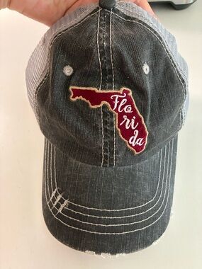 Gray Trucker Hat with Florida Patch